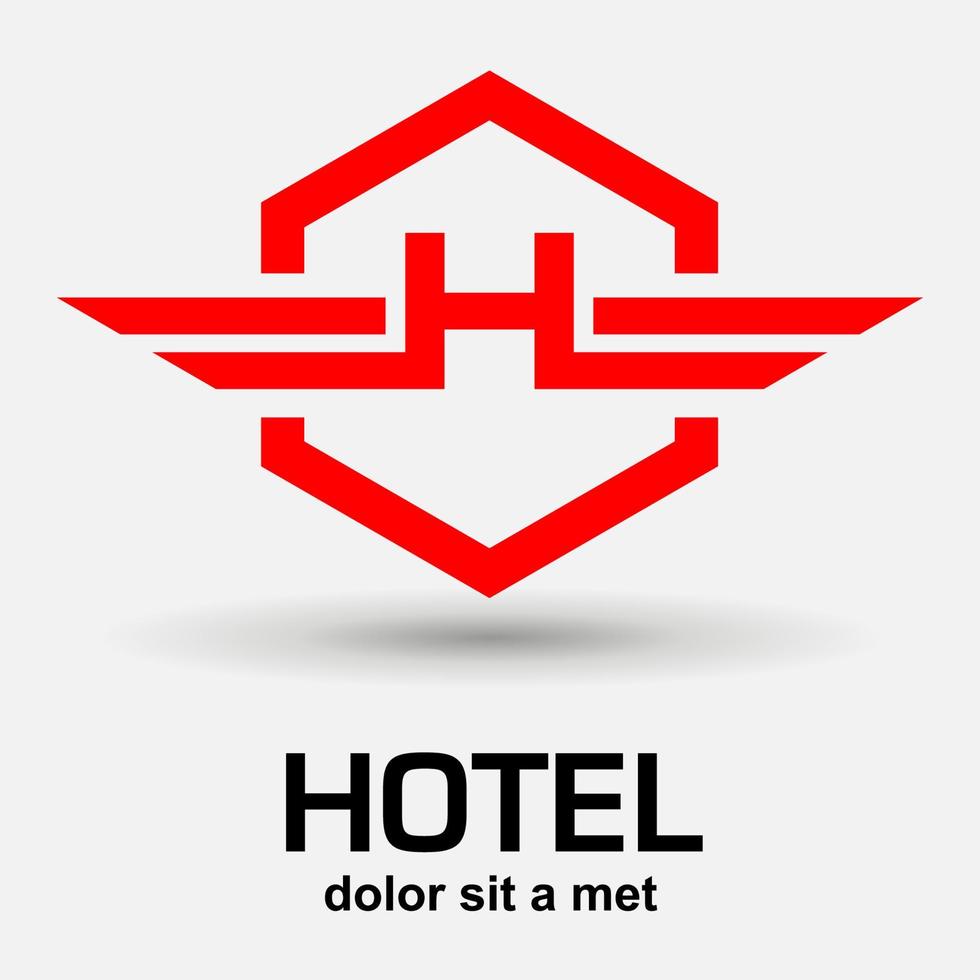 logotipo con la letra h sobre fondo hexagonal vector