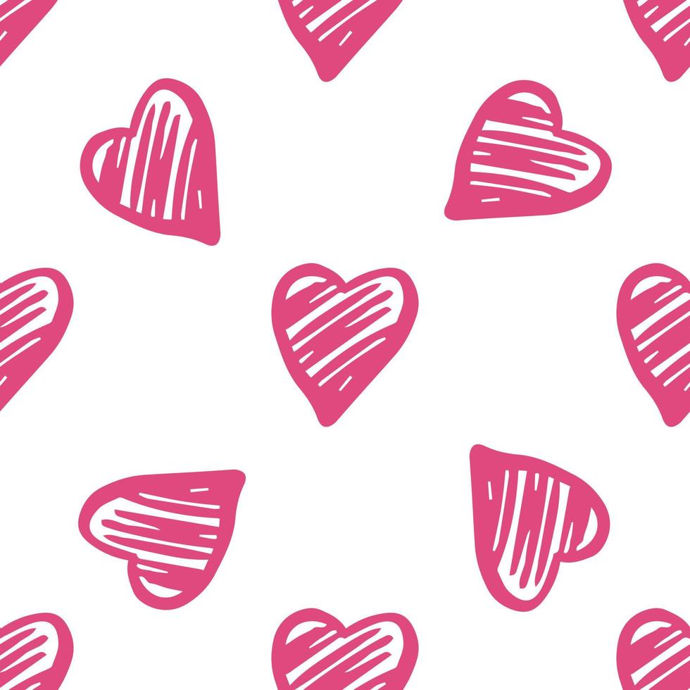 Cute geometric hearts seamless pattern. 14 february wallpaper. vector