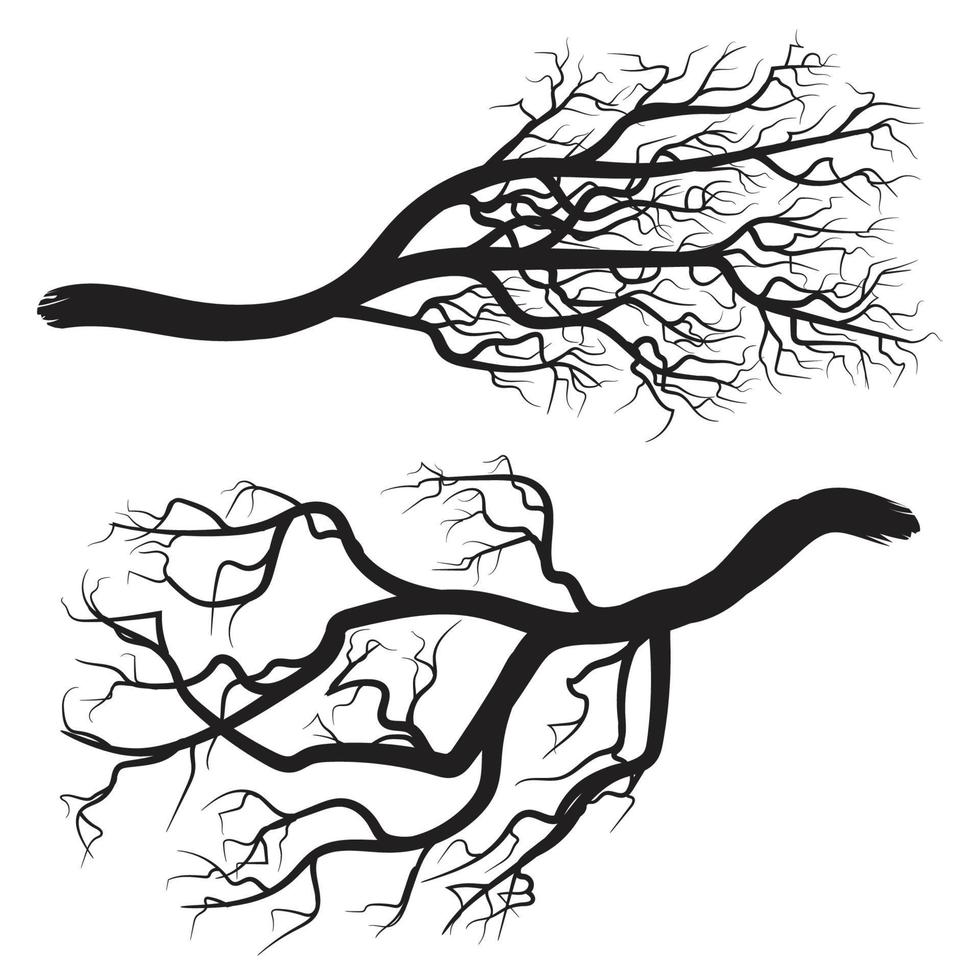colección de silueta de rama de árbol vector