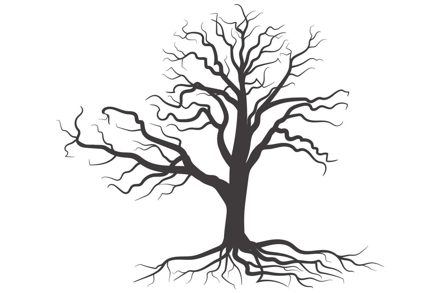 imagen de silueta de árbol muerto de miedo vector