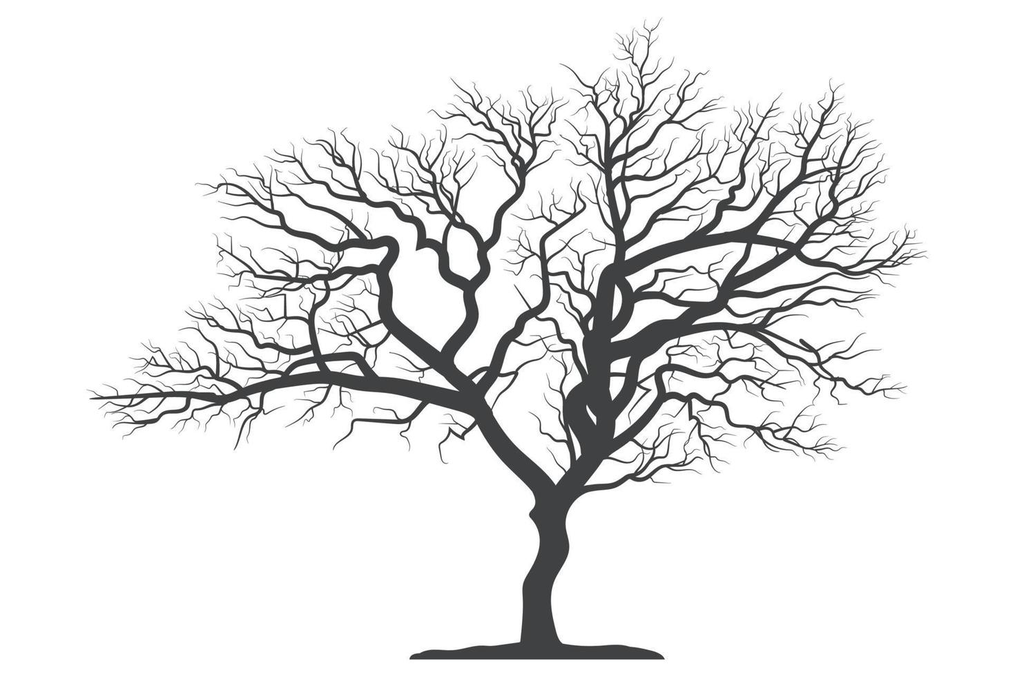 imagen de silueta de árbol muerto de miedo vector