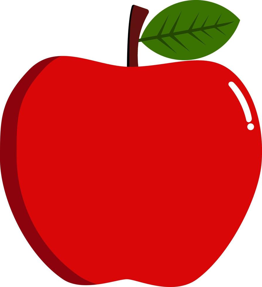 Red apple fruit vector art illustration icon clip