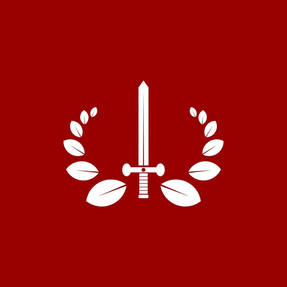Sword with laurel icon vector clip art logo illustration