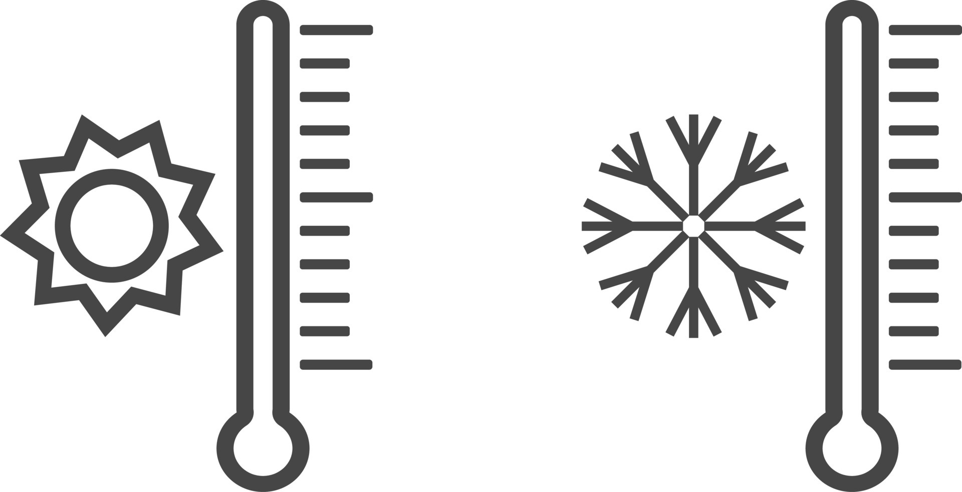 Hot and cold weather temperature symbols Vector Image