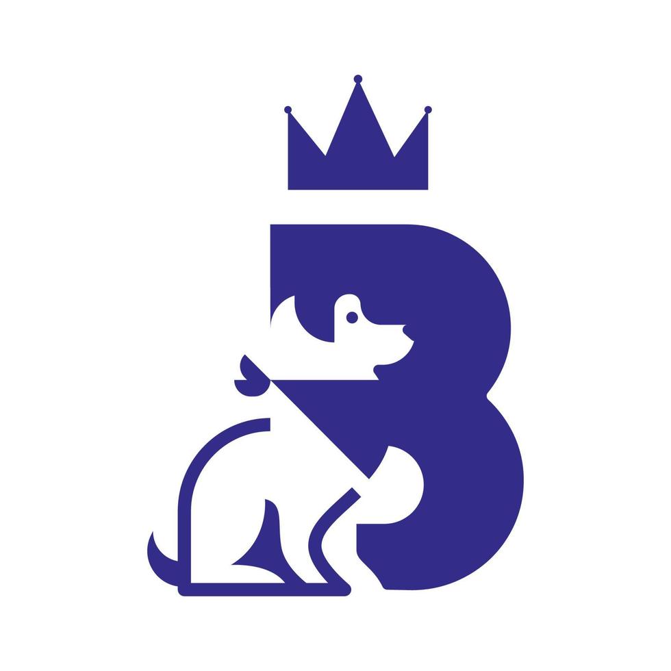 inspiración para el diseño del logotipo del refugio para perros de la letra b vector