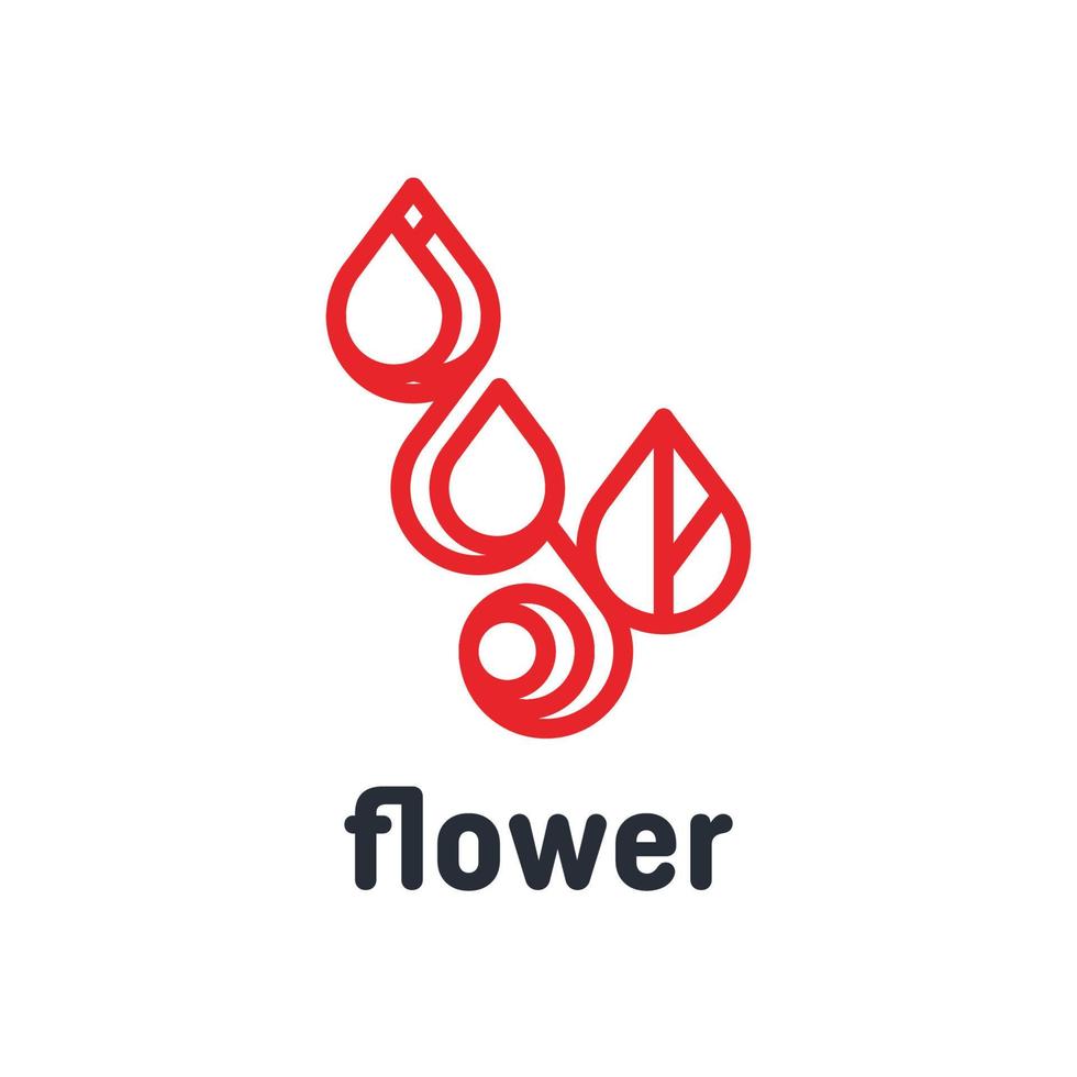 Abstract Flower from four element logo vector
