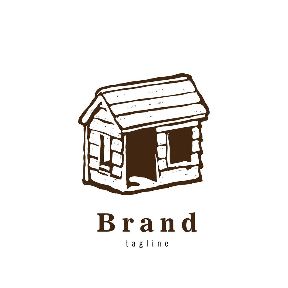 Wood house logo design, Indigeneous Village logo vector