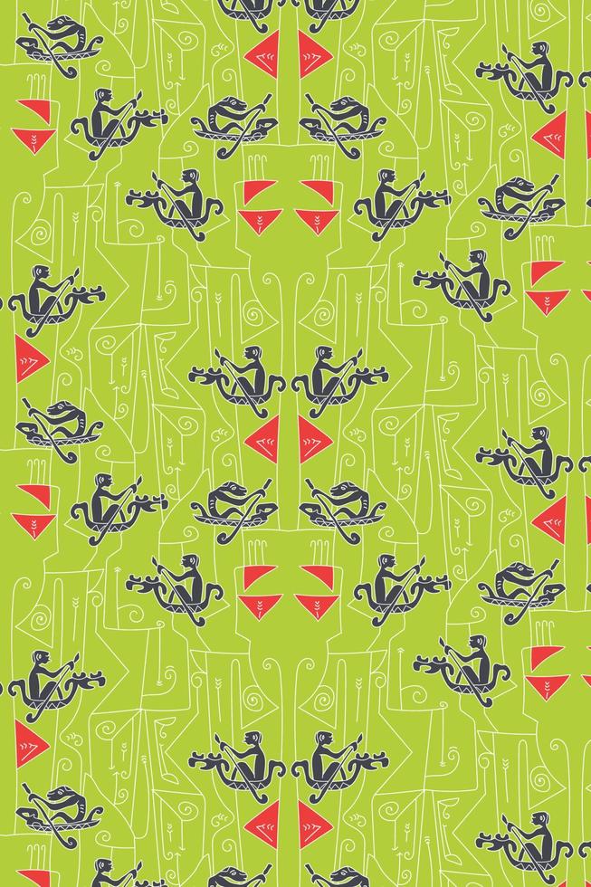 patrón abstracto papua batik, motivo indonesio, batik es una técnica de teñido resistente a la cera aplicada a toda la tela. vector