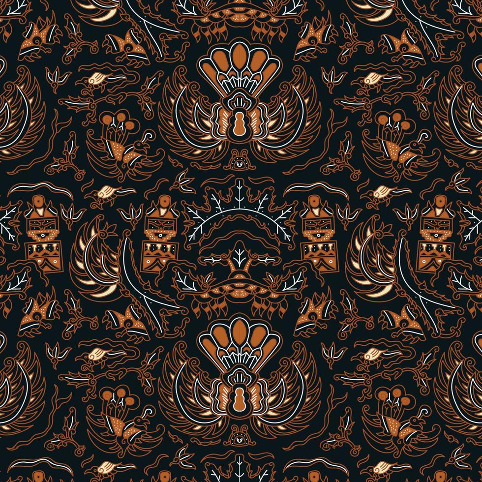 Luxury Javanese ethnic pattern design for background vector