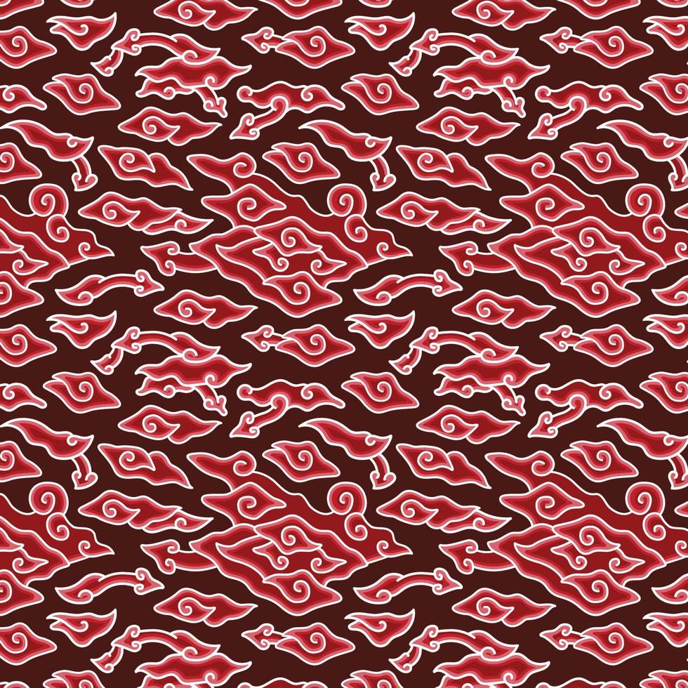 Cloud pattern vintage. Indonesian mega mendung batik pattern. vector