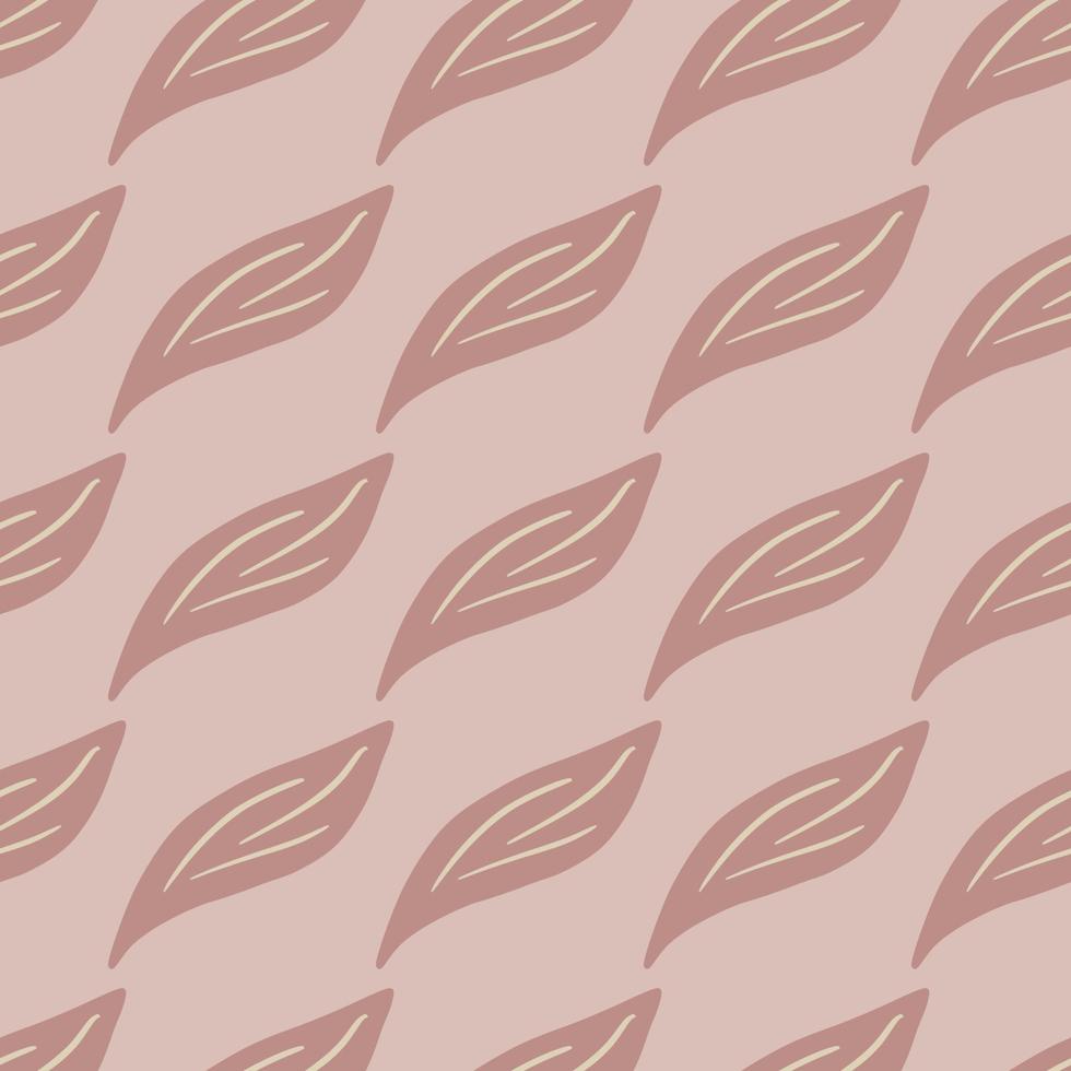 Grom etric foliage leaf ornament seamless hand drawn pattern. vector