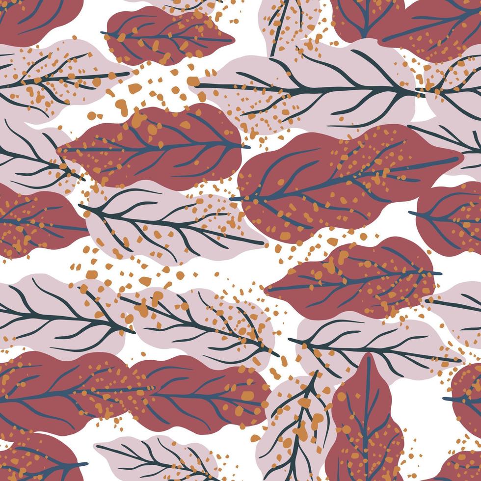 Abstract autumn leaves seamless pattern. Botanical leaf background. vector