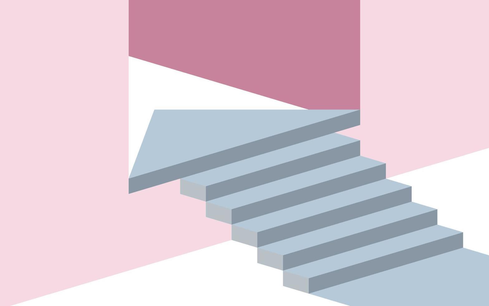 Pastel 3D arrow stair forward to growth success, process way and forward achievement creative concept. vector