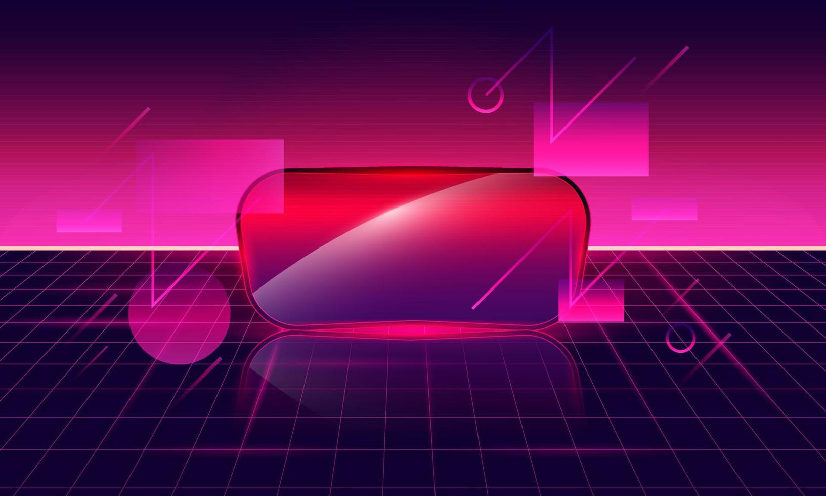 Abstract holography with data and graph on Glasses of Retro Sci-Fi Background vector