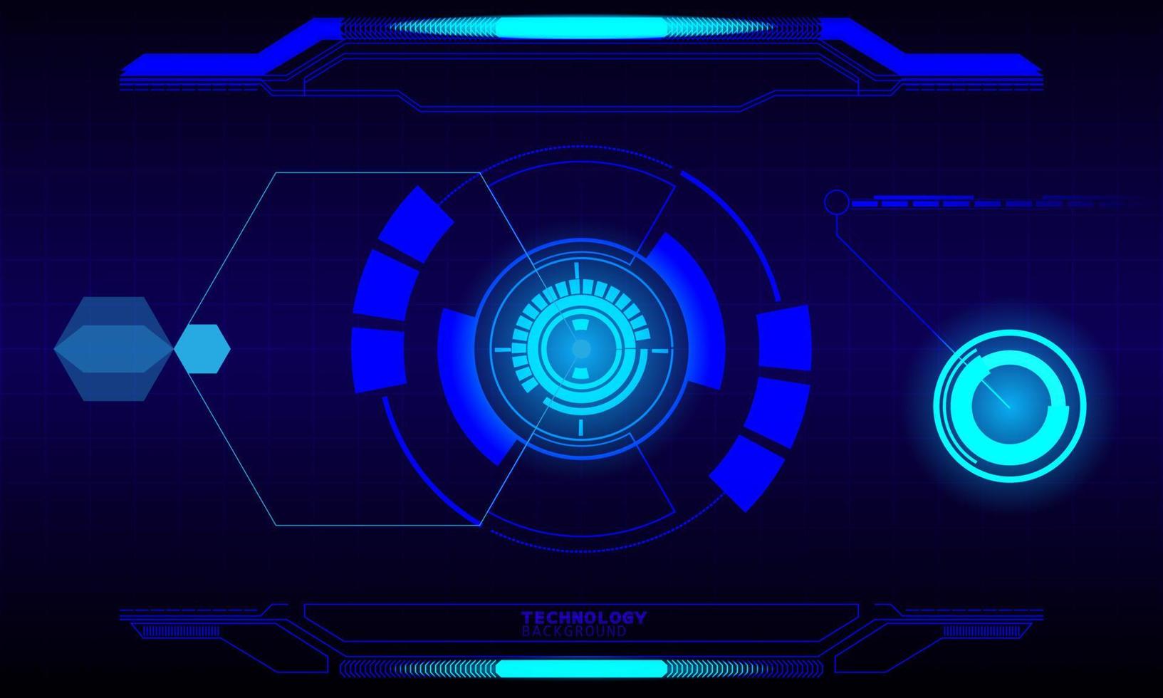 Futuristic abstract technology background. Icon symbol circuit. Vector and illustration. Sci-fi futuristic HUD lock dashboard display virtual reality technology screen background.