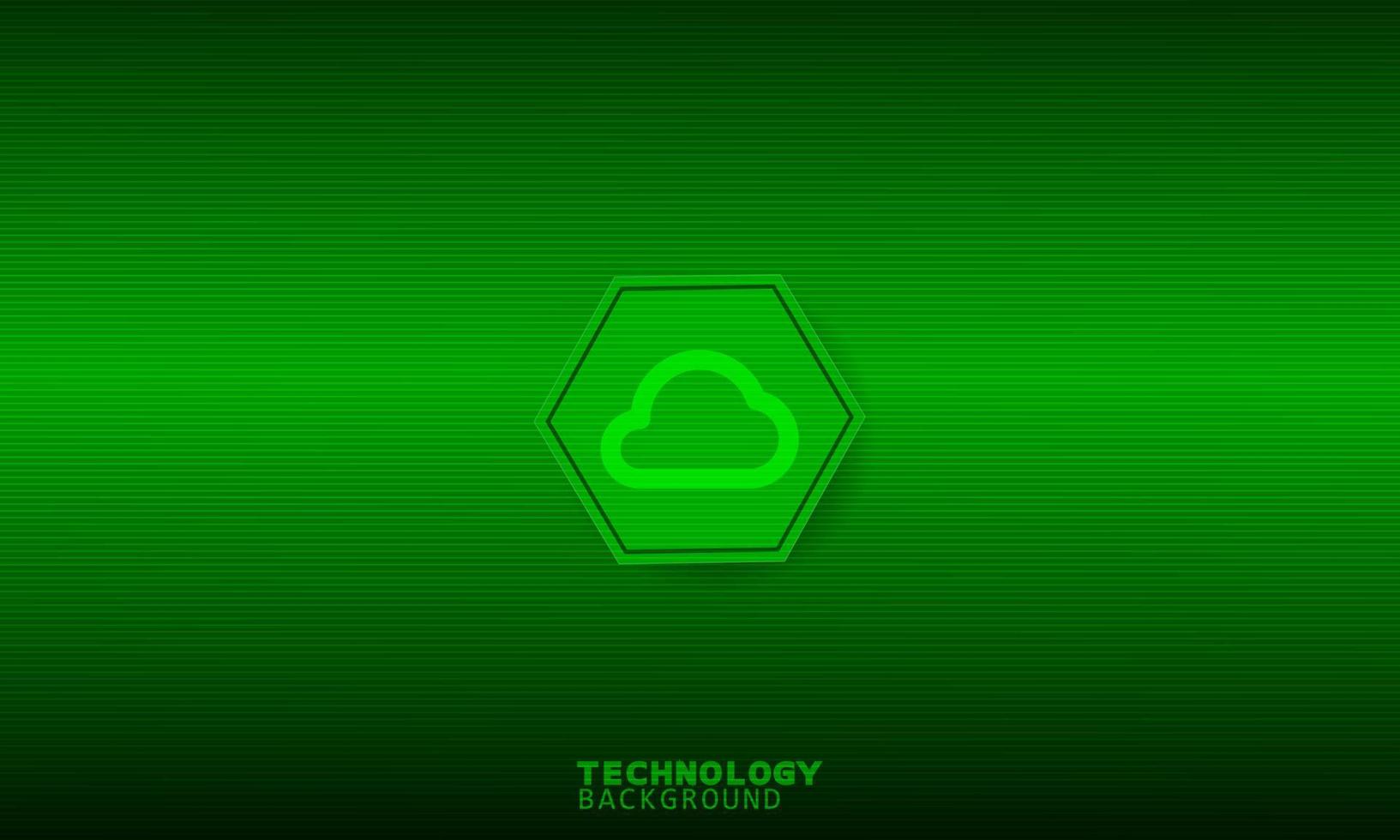 A glowing green icons in a green hexagon. Business, Technology, Internet and network concept. vector