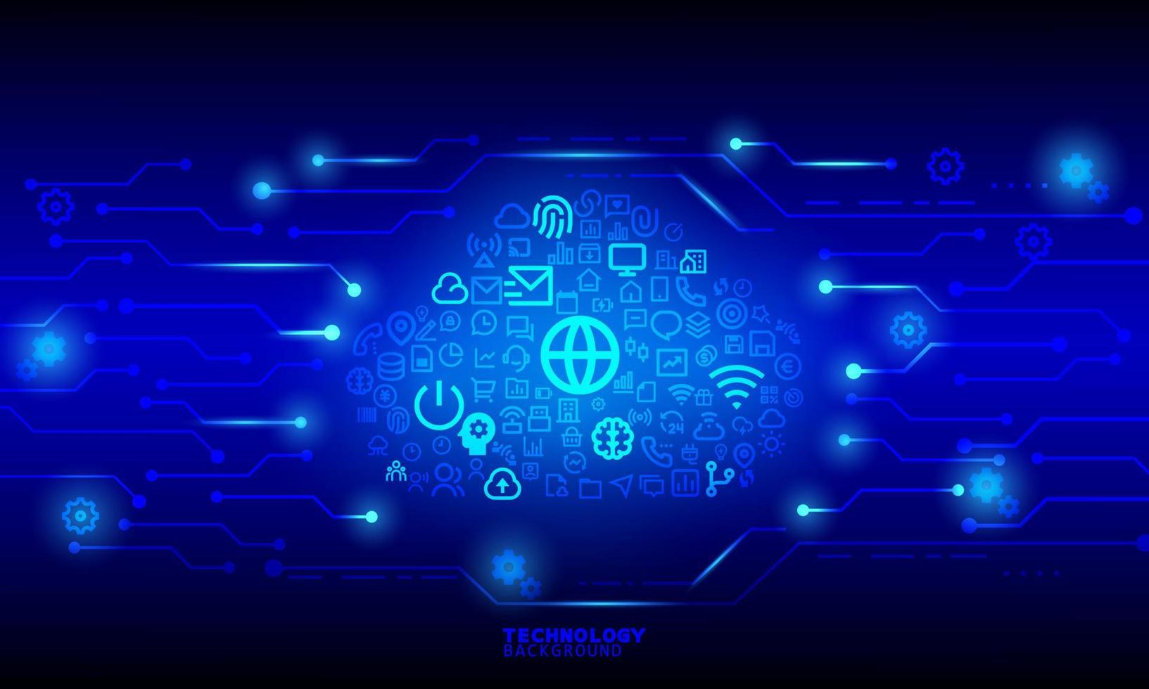 Business innovation technology concept. technology background. neon effect. circuit board concept. Hi-tech digital technology. vector