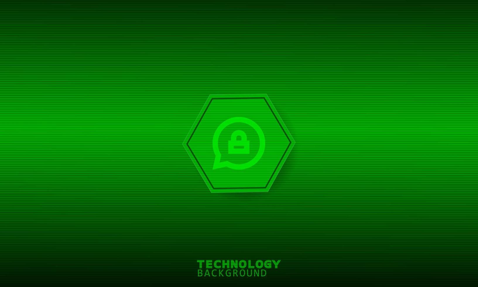 Chat private icon in green hexagon with green background. vector