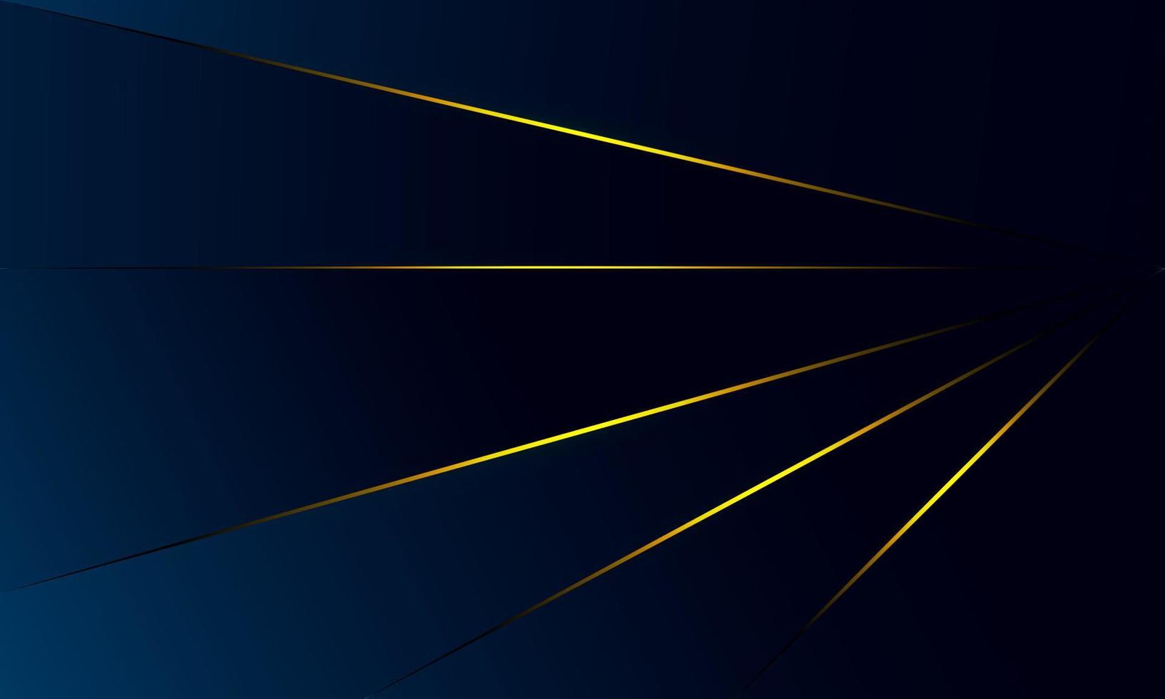 Abstract blue polygon triangles shape pattern background with golden line and lighting effect luxury style. Illustration Vector design digital technology concept.