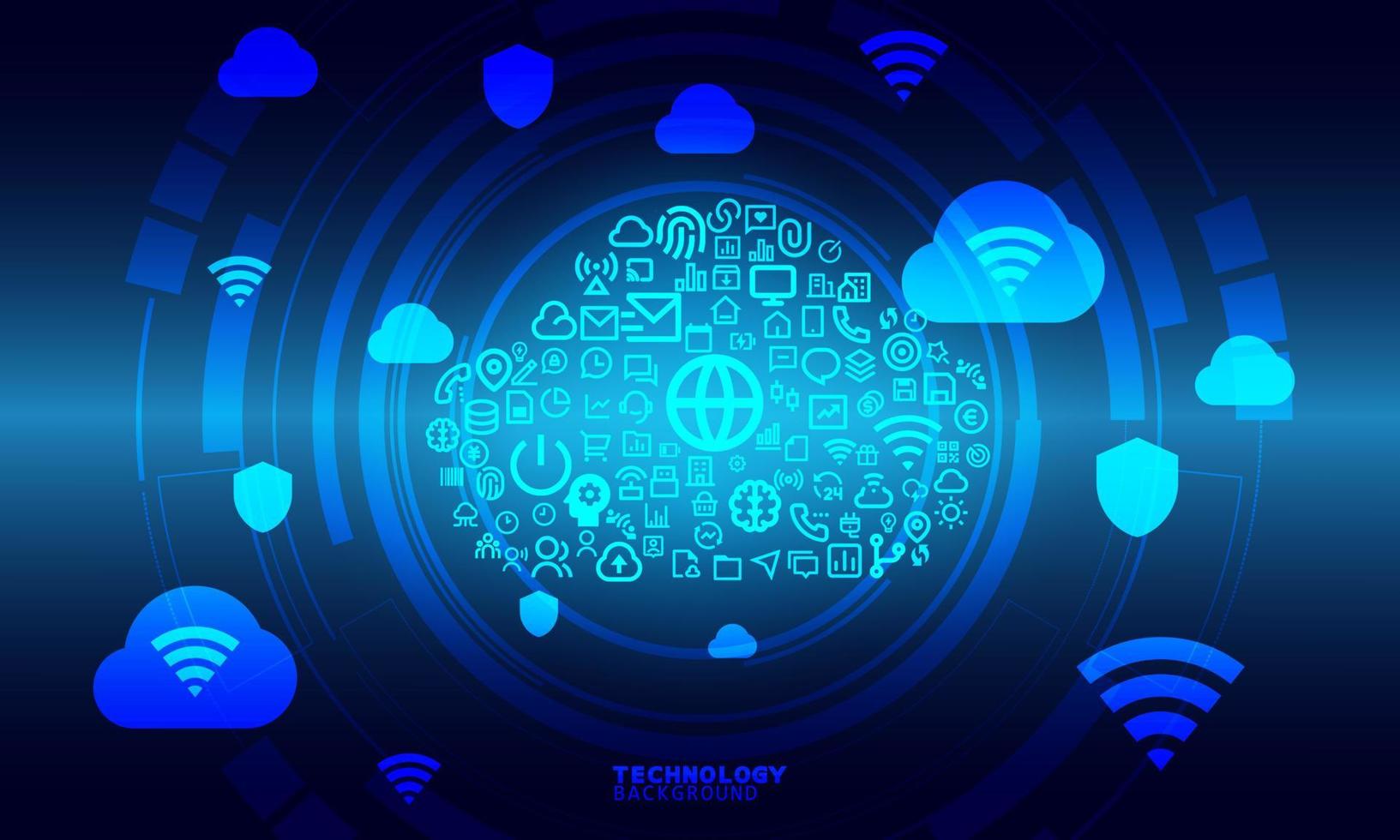 Business innovation technology concept. technology background. neon effect. circuit board concept. Hi-tech digital technology. vector