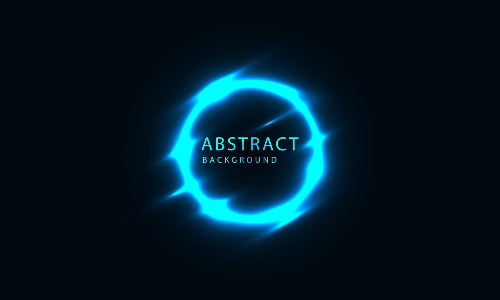 Futuristic Sci-Fi Abstract Blue Neon Light Shapes On Black Background. Exclusive wallpaper design for poster, brochure, presentation, website etc. vector