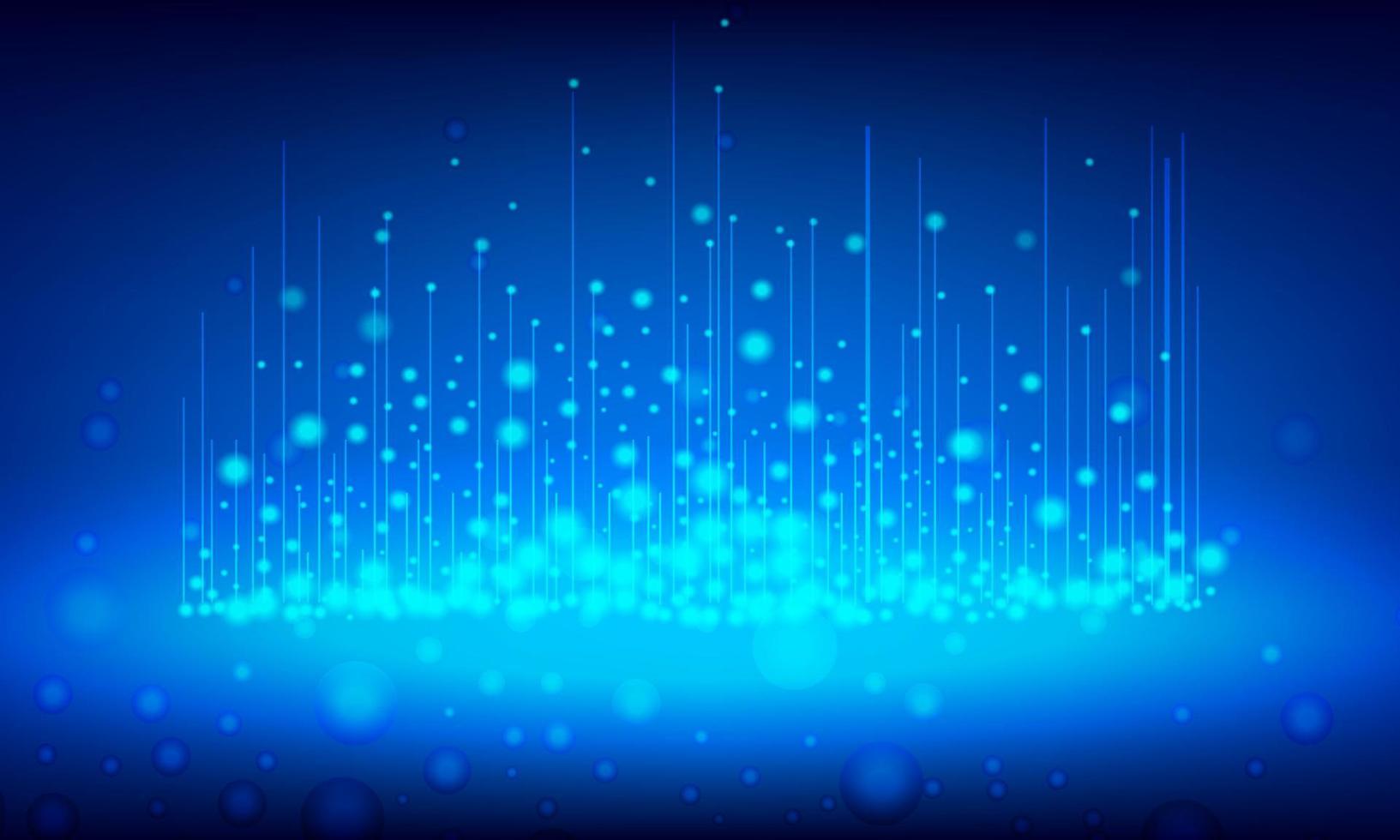 Illustration Vector design digital technology concept. Glowing wavy lines template with Blue background.