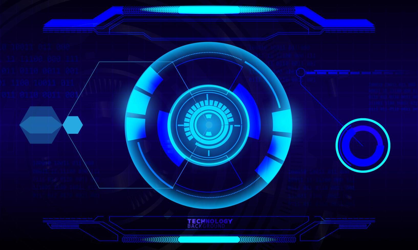 Futuristic abstract technology background. Icon symbol circuit. Vector and illustration. Sci-fi futuristic HUD lock dashboard display virtual reality technology screen background.