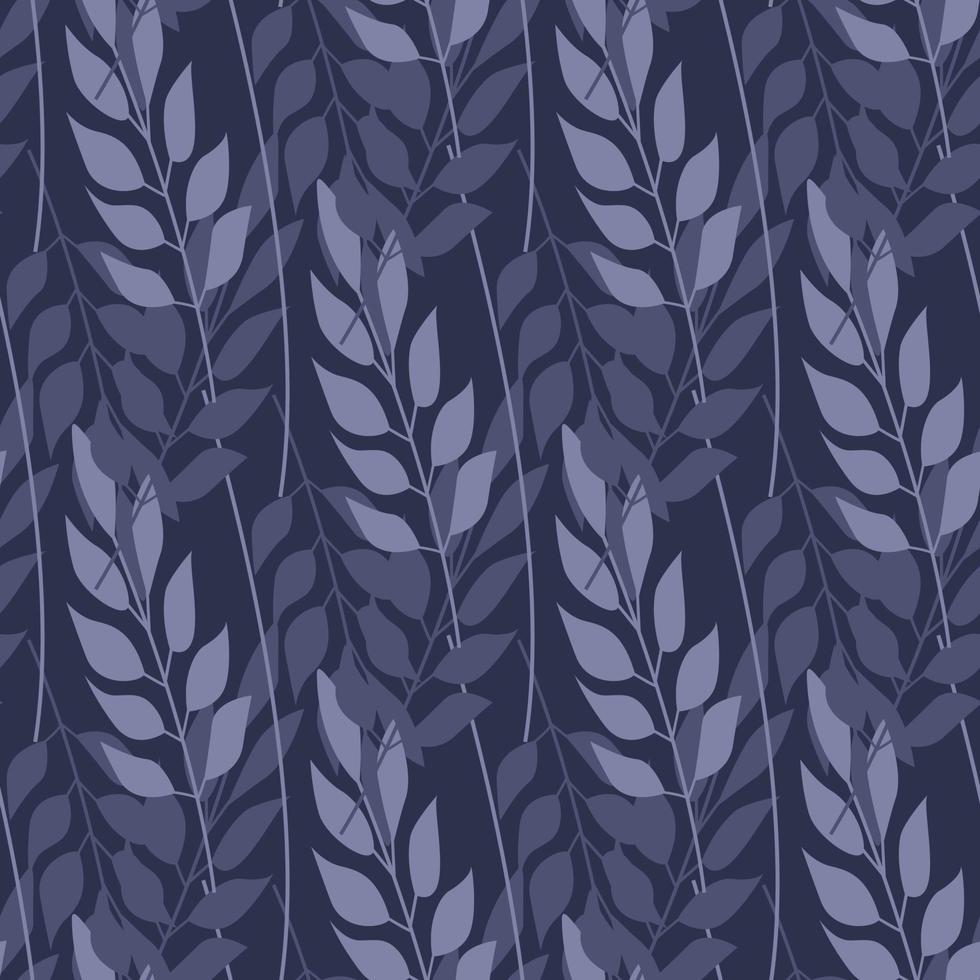 Abstract forest grass and branch seamless pattern. Vector illustration