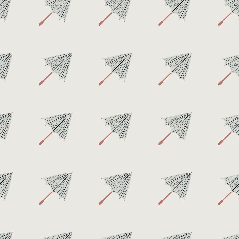 Pale seamless pattern with umbrella shapes. Grey palette season autumn artwork. vector