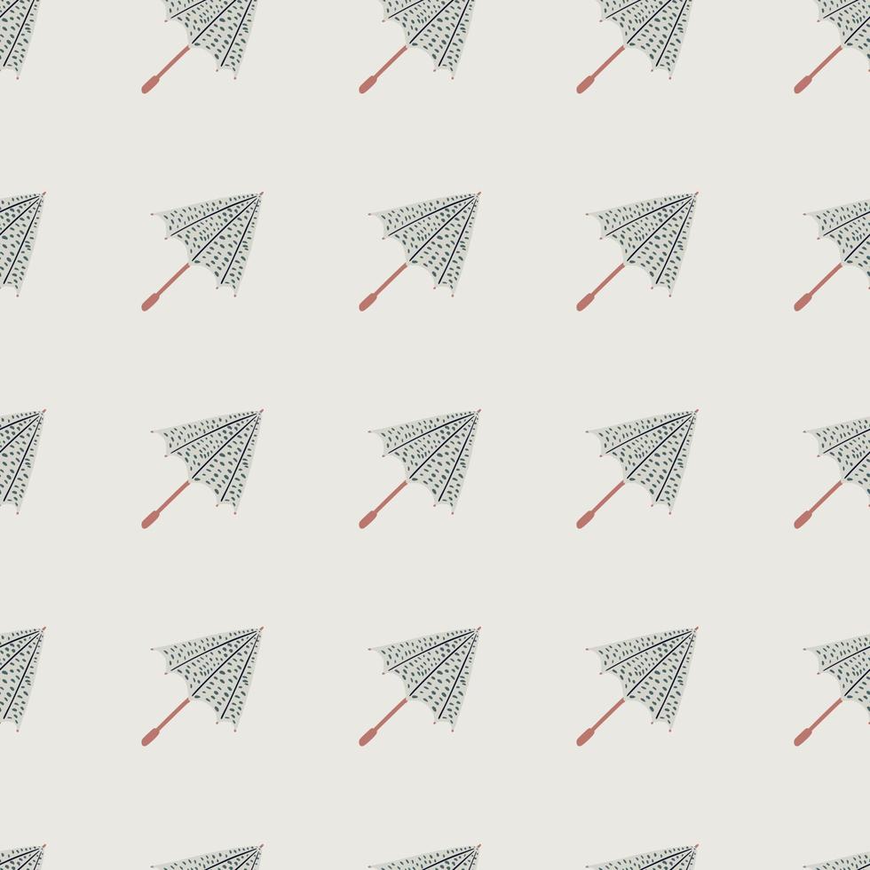 Pale seamless pattern with umbrella shapes. Grey palette season autumn artwork. vector