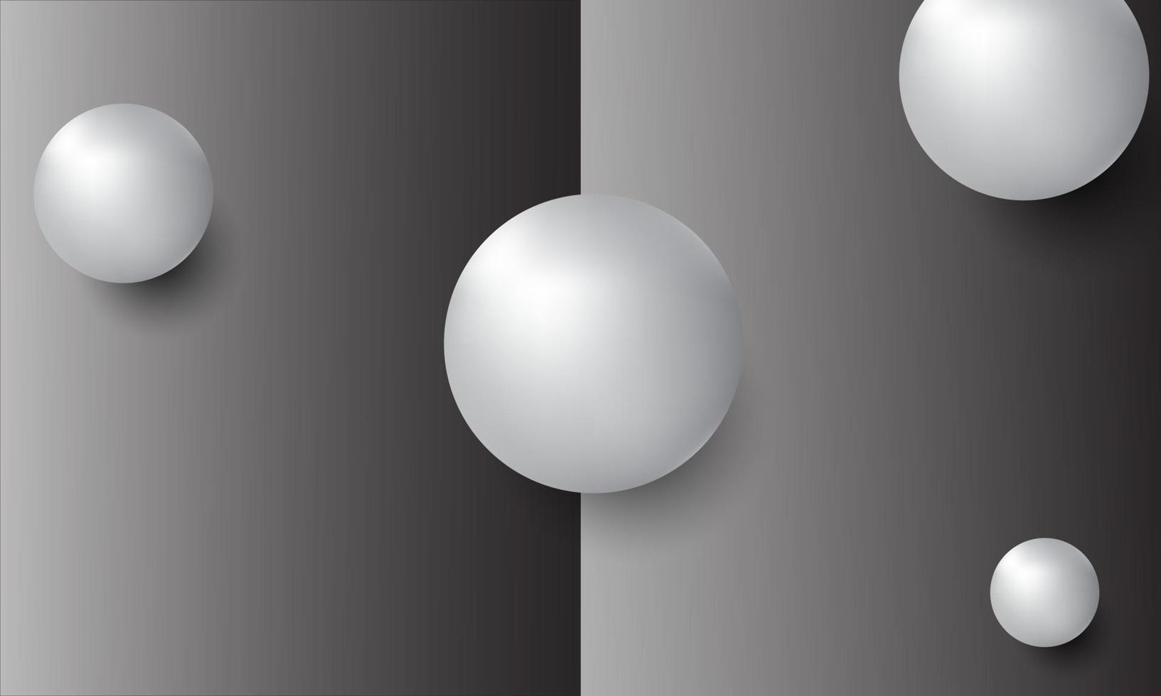 Ilustración 3d de bolas de diferentes tamaños colgando en el espacio. Representación 3d aislada sobre fondo blanco. vector