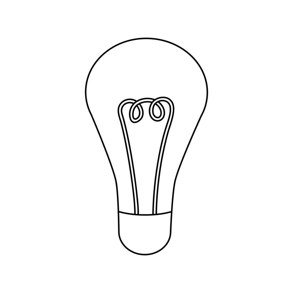 icono de bombilla de contorno. logotipo del icono de la lámpara. energia e idea vector