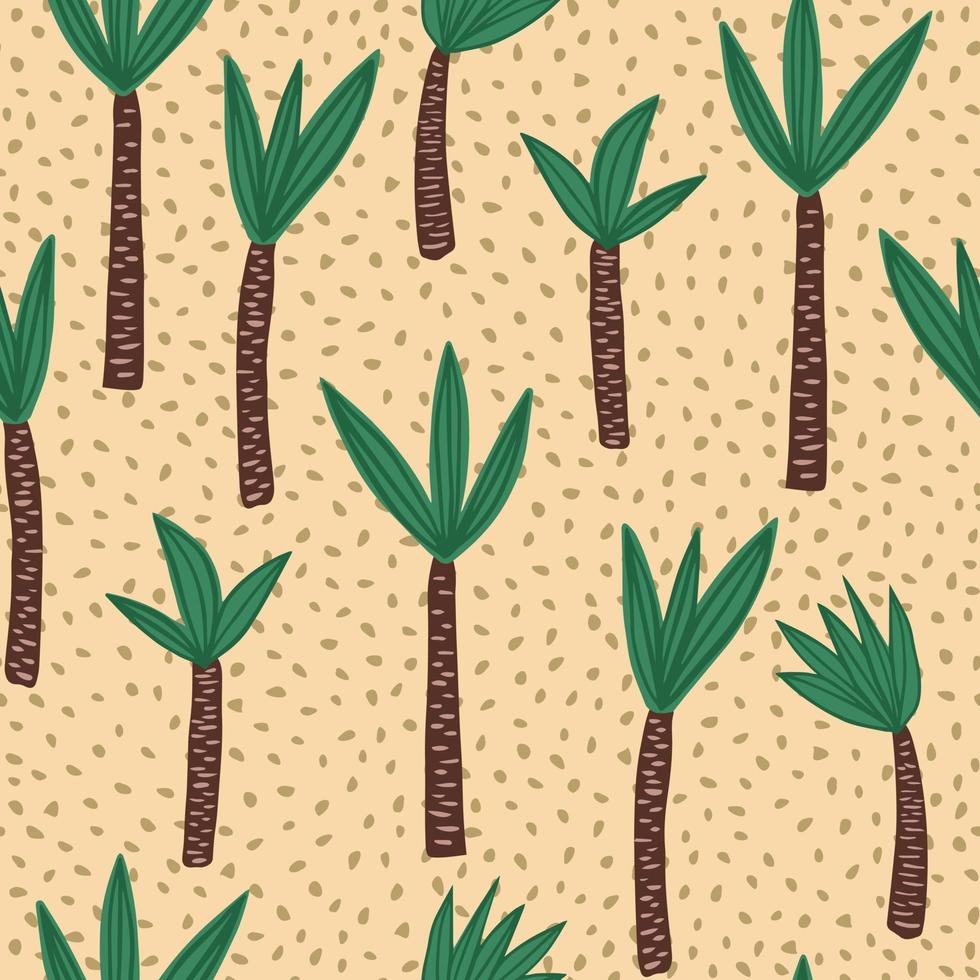 Palm seamless pattern in hand drawn style. Endless print texture. vector