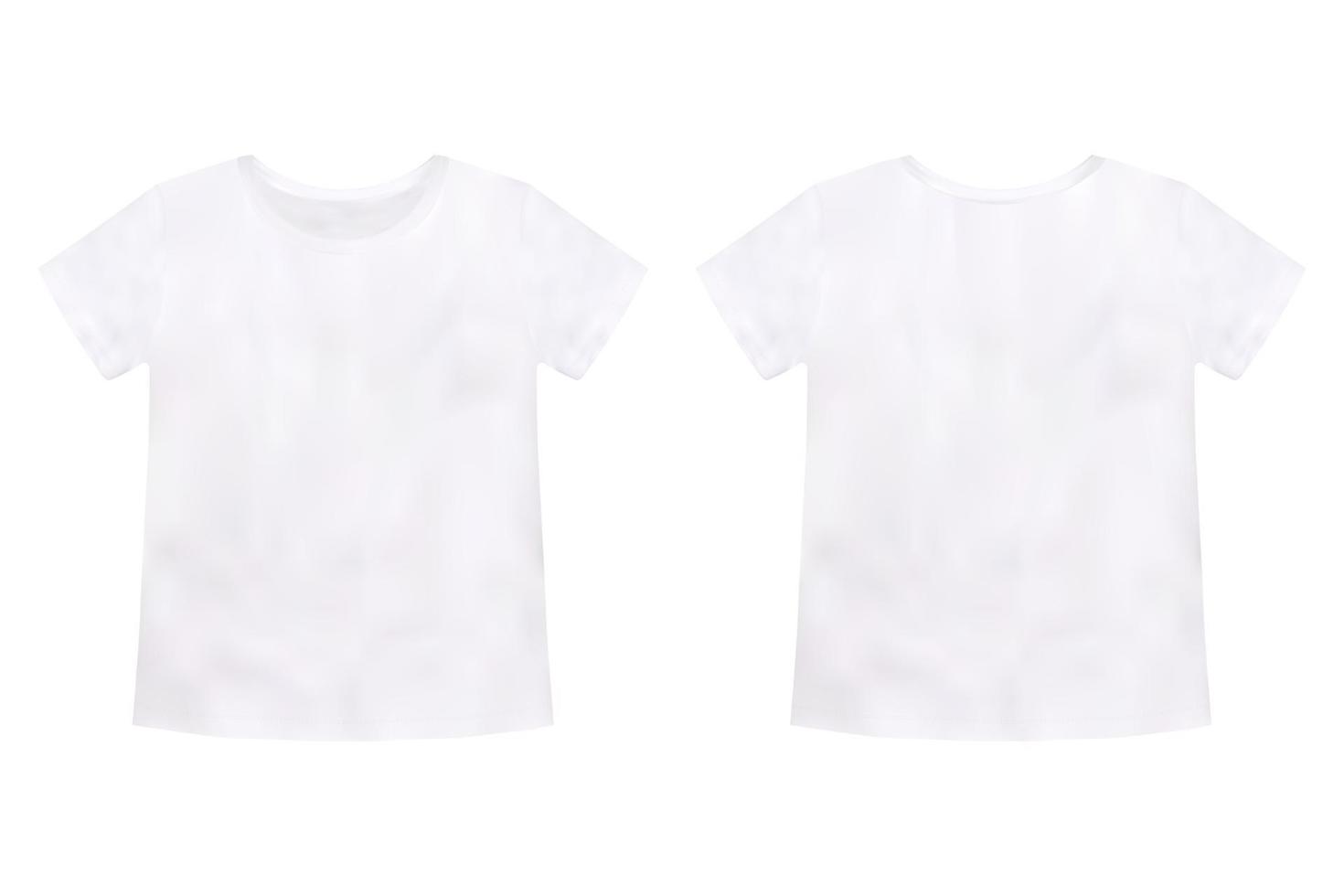 Children's t-shirt mockup isolated on white background. Unisex tee template vector