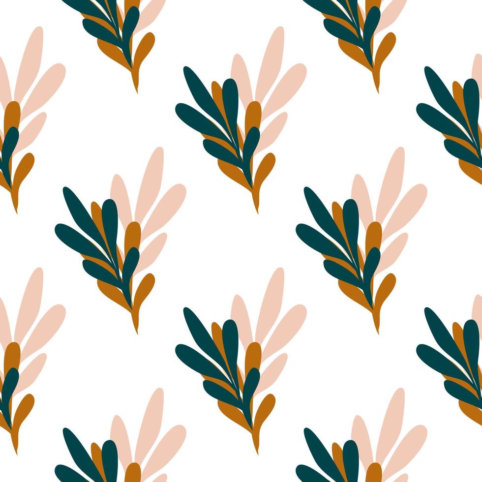 Abstract vintage leaf seamless pattern for fabric design. Tropical leaves wallpaper. vector