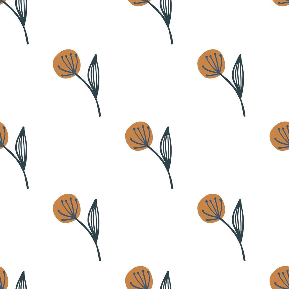 Isolated dandelion seamless pattern on white background. vector