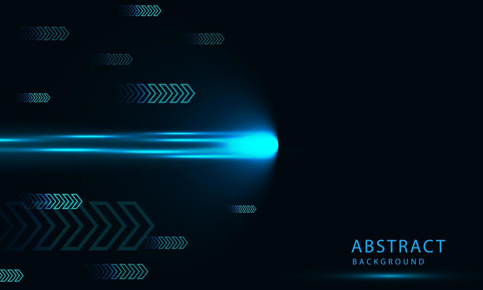 Abstract technology vector background with Hi speed lights dark blue backdrop with Arrow Light out background.