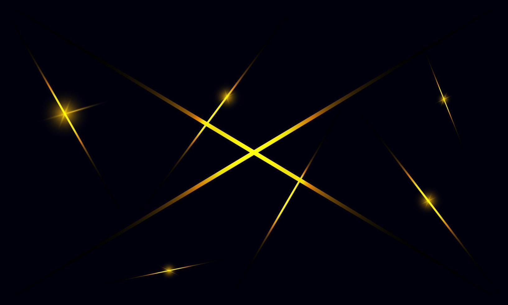 Abstract blue polygon triangles shape pattern background with golden line and lighting effect luxury style. Illustration Vector design digital technology concept.