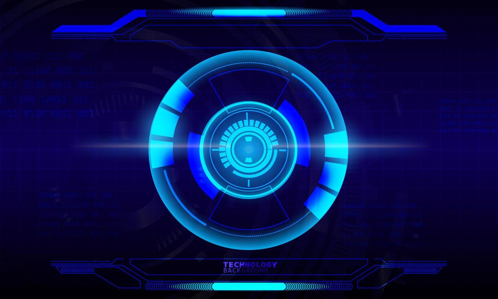 Futuristic abstract technology background. Icon symbol circuit. Vector and illustration. Sci-fi futuristic HUD lock dashboard display virtual reality technology screen background.