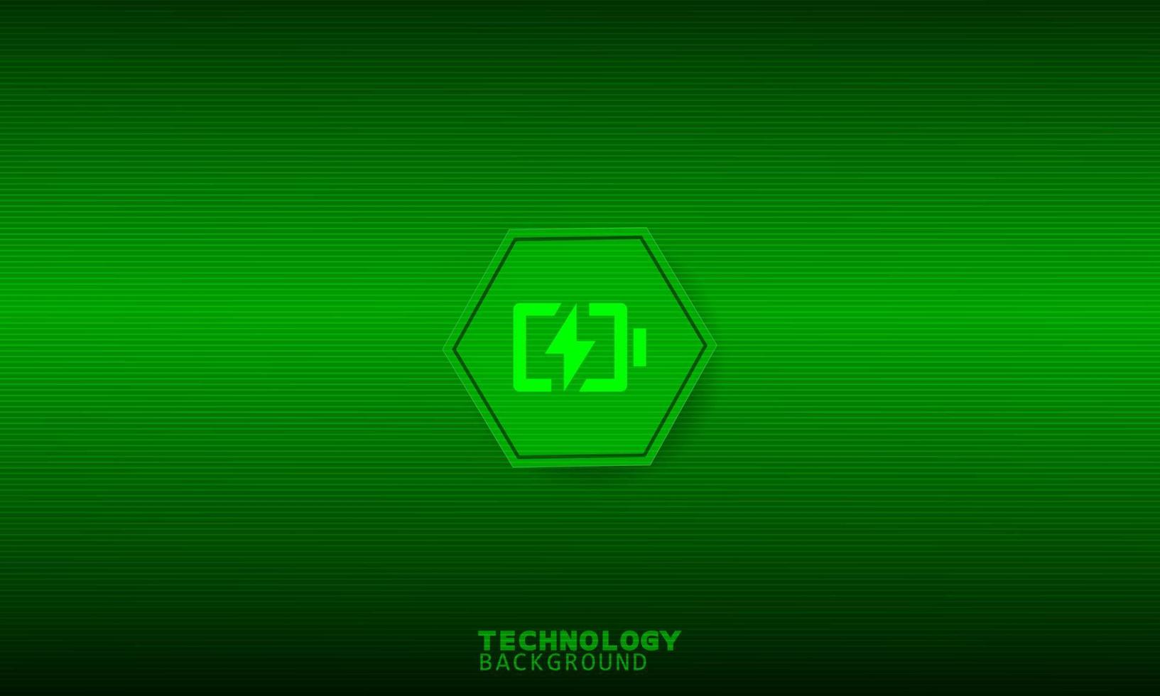Battery cart icon in green hexagon with green background. vector