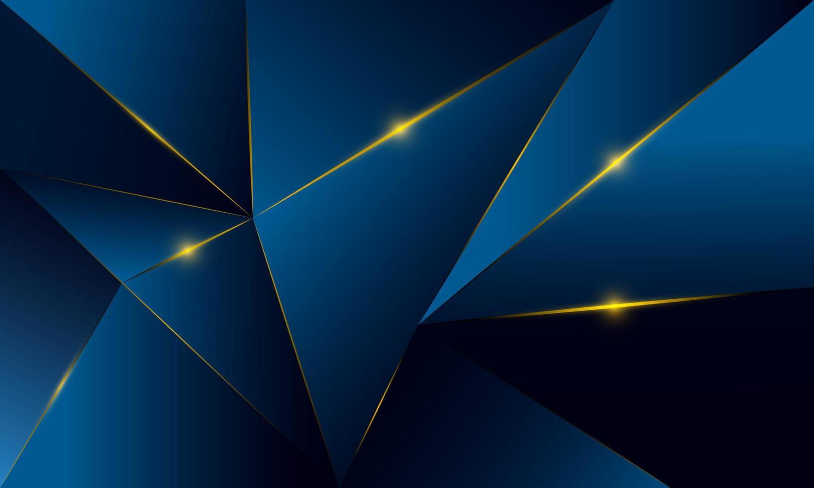 Abstract blue polygon triangles shape pattern background with lighting effect luxury style. Illustration Vector design digital technology concept.