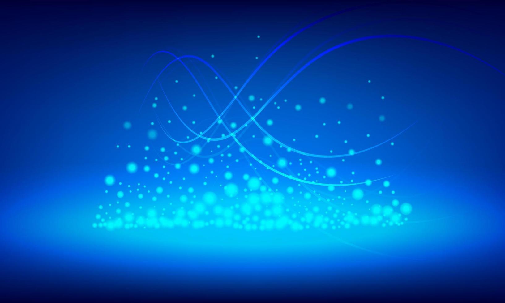 Illustration Vector design digital technology concept. Glowing wavy lines template with Blue background.