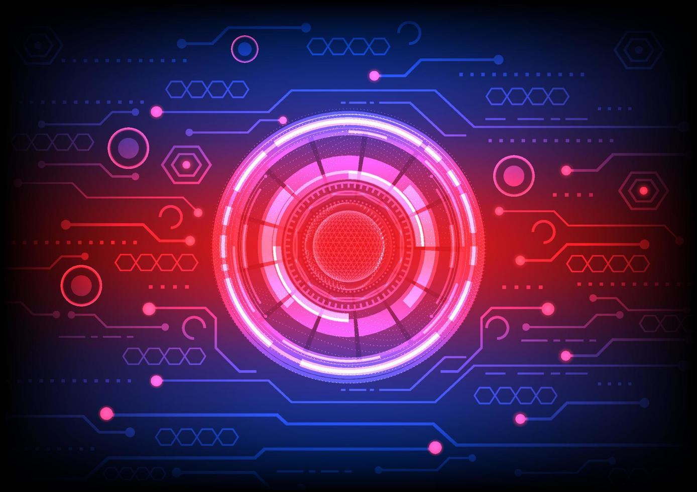 Abstract blue and red Light out technology background Hitech communication concept. vector