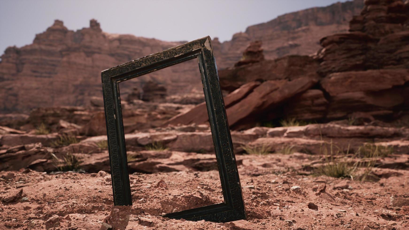 Very old wooden frame in Grand Canyon photo