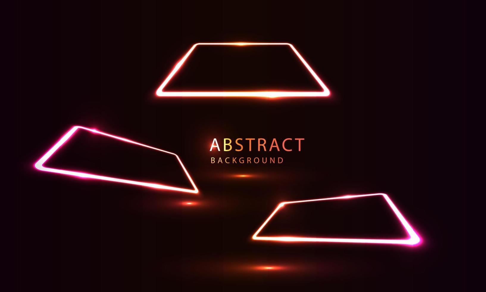 Futuristic Sci-Fi Abstract Neon Light Shapes On Black Background. Exclusive wallpaper design for poster, brochure, presentation, website etc. vector