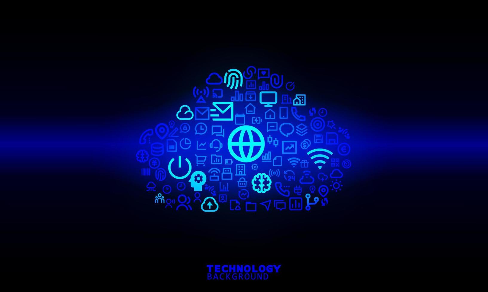 Business innovation technology concept. technology background. neon effect. circuit board concept. Hi-tech digital technology. vector