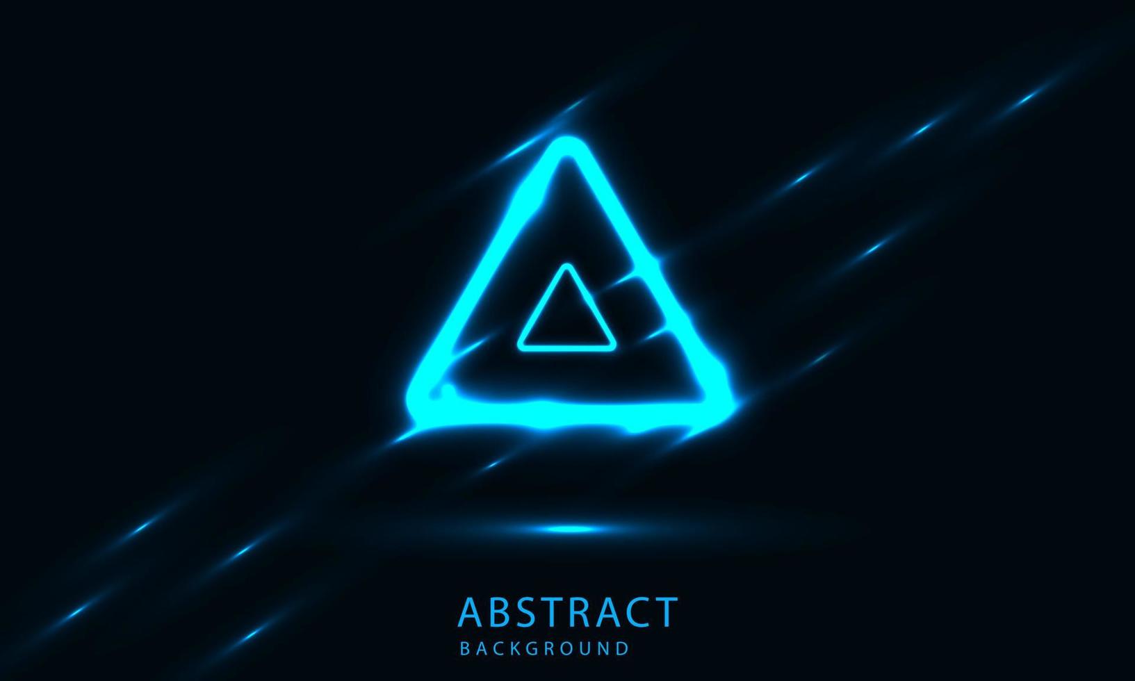 Futuristic Sci-Fi Abstract Blue Neon Light Shapes On Black Background. Exclusive wallpaper design for poster, brochure, presentation, website etc. vector