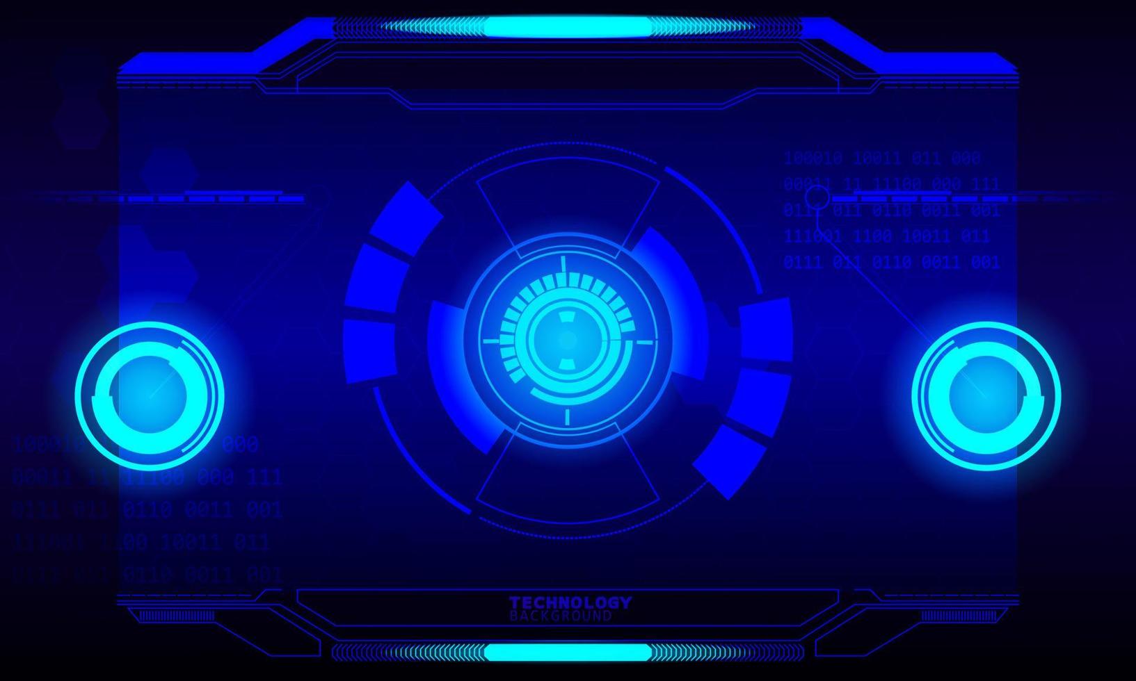 Futuristic abstract technology background. Icon symbol circuit. Vector and illustration. Sci-fi futuristic HUD lock dashboard display virtual reality technology screen background.