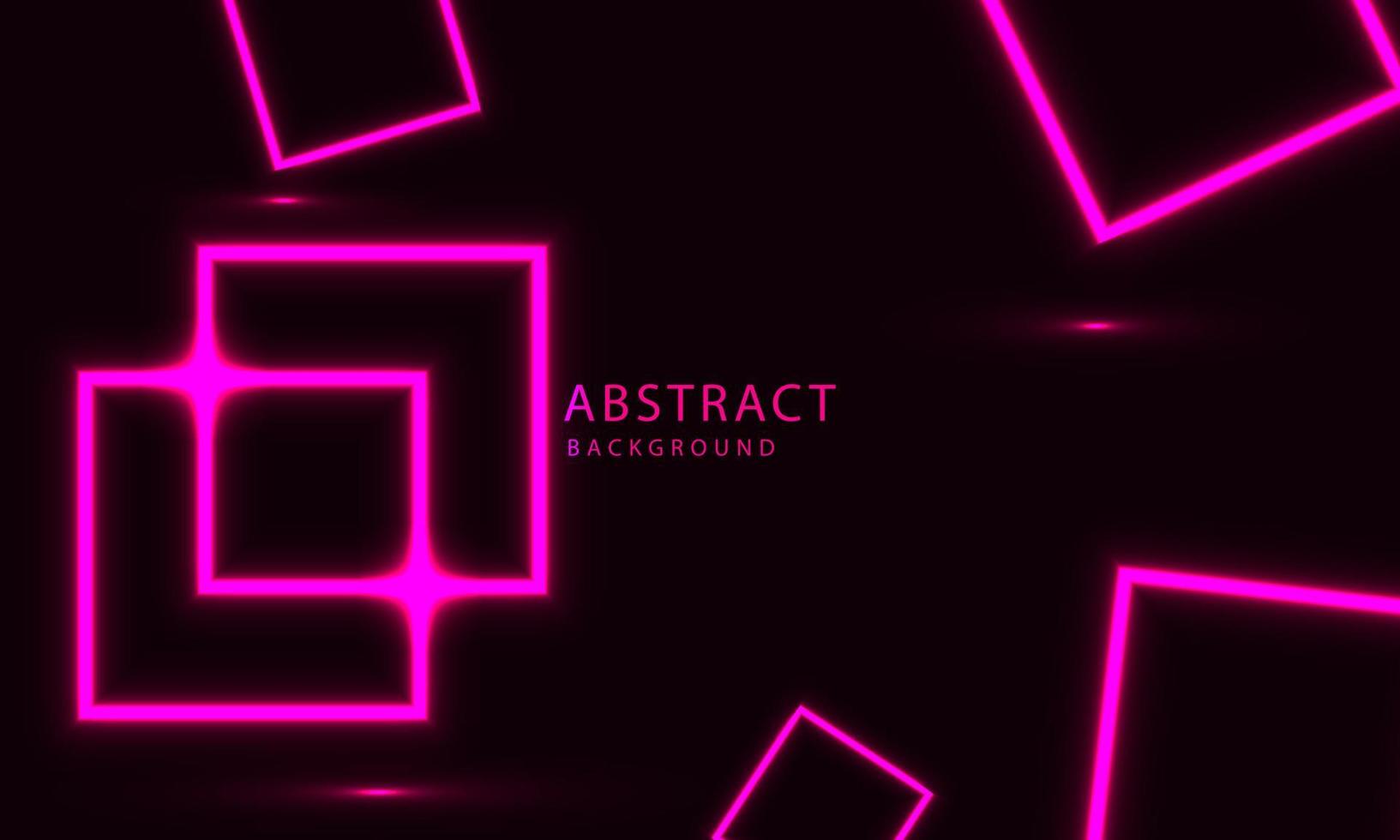 Futuristic Sci-Fi Abstract Pink Neon Light Shapes On Black Background. Exclusive wallpaper design for poster, brochure, presentation, website etc. vector