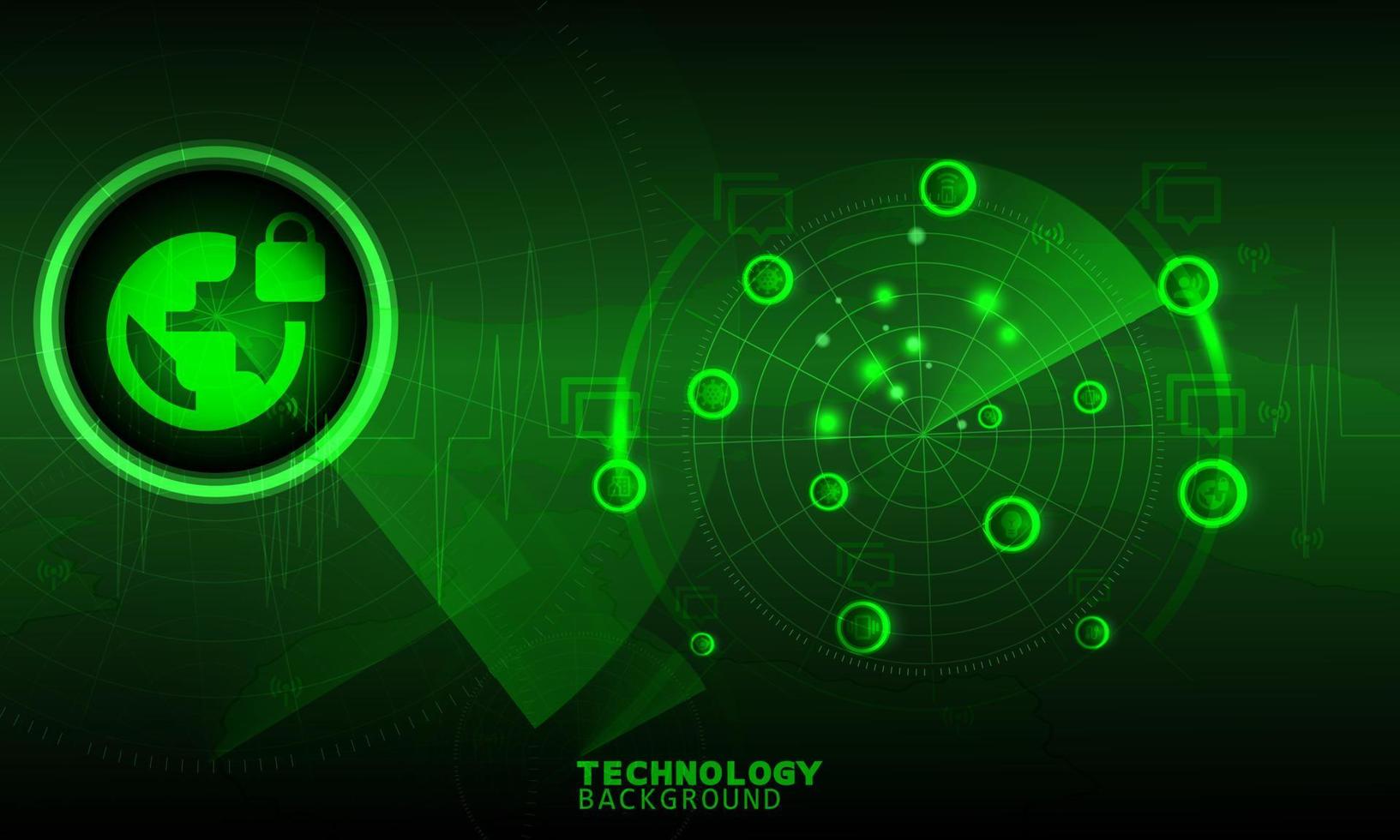 Radar Scan technology concept. technology background. neon effect. circuit board concept. Hi-tech digital technology. vector